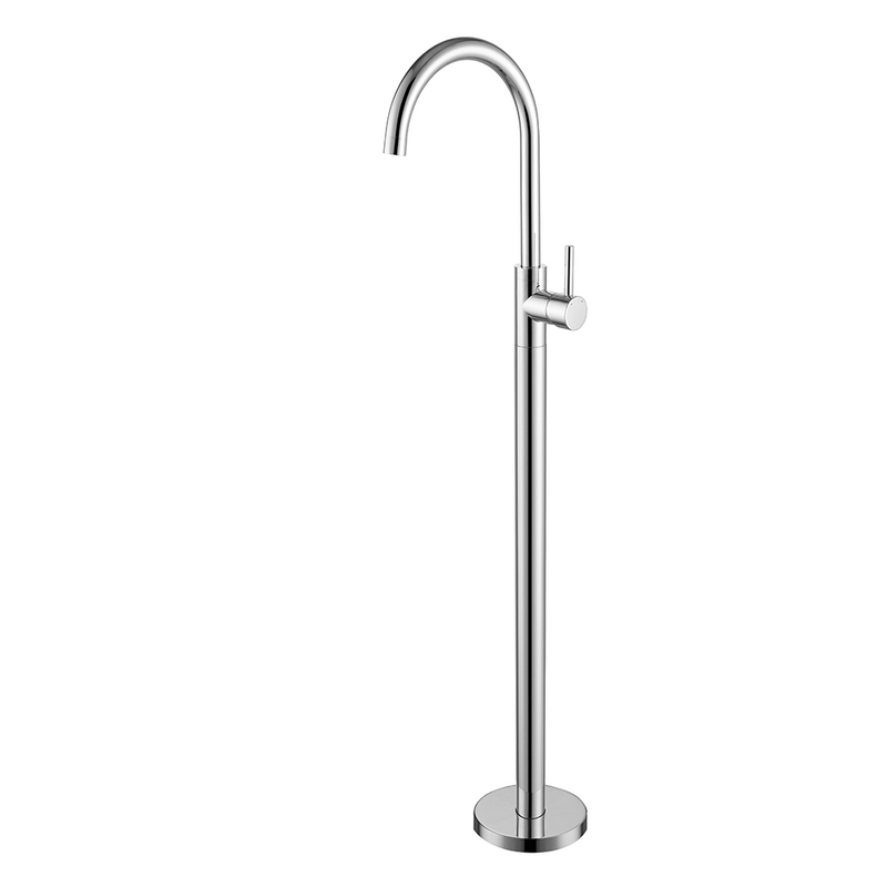 Chrome Floor Mounted Freestanding Bathtub Free Standing Tub Filler Faucet for Bathtubs