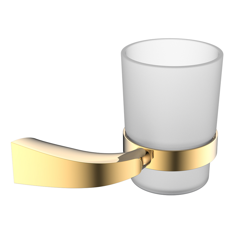 Original Bathroom Design Brass+glass Single Toothbrush Tumbler Holder
