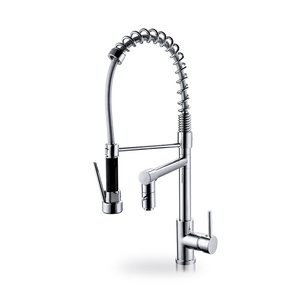 Luxury Chrome Plating Single Hole Spring Loaded Three Way Kitchen Faucet