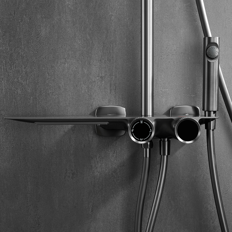 Bath Shower Sliding Gray Mixer Shower Set