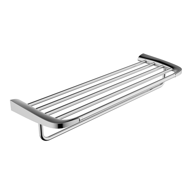 Chrome Double Brass Contemporary Style Wall Mountd Bathroom Towel Rack