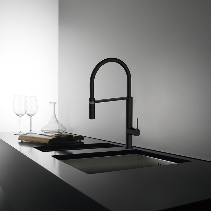 Kitchen Faucets Commercial Solid Brass Single Handle Single Lever Matte Black