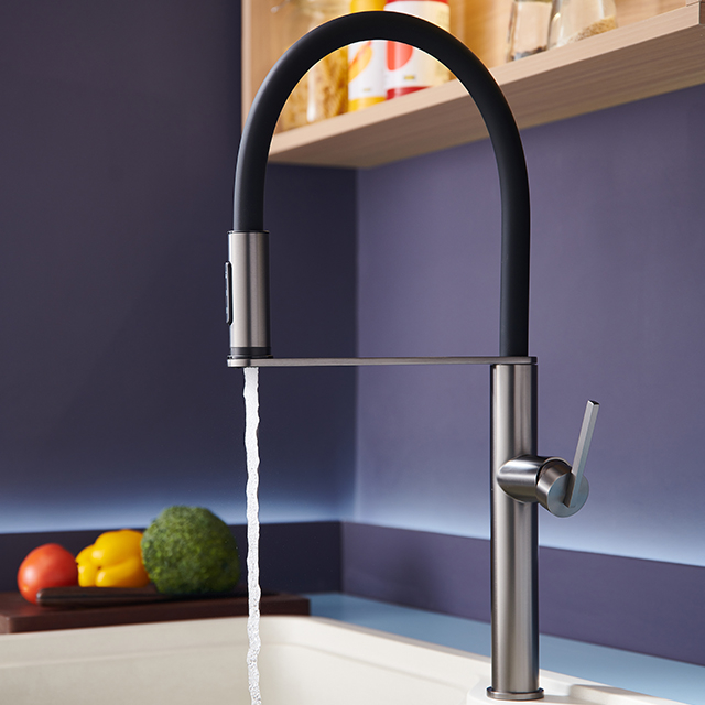 Stainless steel kitchen faucet