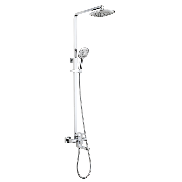 Washroom Silver With Slide Bar Hot Cold Water Bath Shower Tap